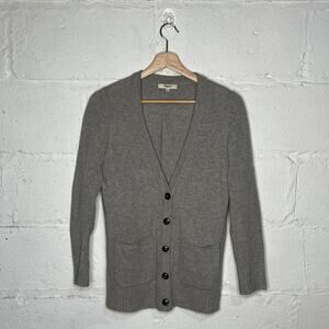 Madewell Woman's Coffee Shop Button V-Neck Cardigan Merino Wool Sweater Size XS